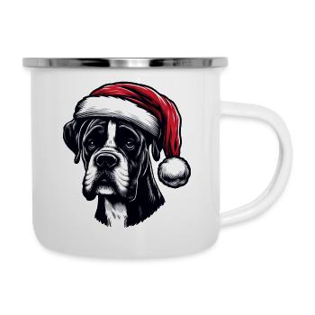 Boxerhund Weihnachtsgeschenke - Emaille-Tasse - Weiß - Rechts