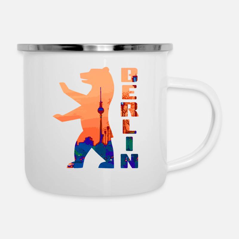 Berlin Bär - Emaille-Tasse - Weiß
