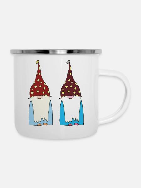 wichtel zwerge - Emaille-Tasse - Weiß