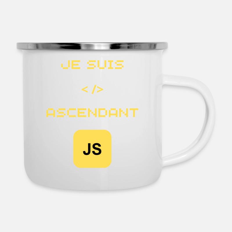 cadeau pour développeur JavaScript JS - Tasse émaillée - blanc