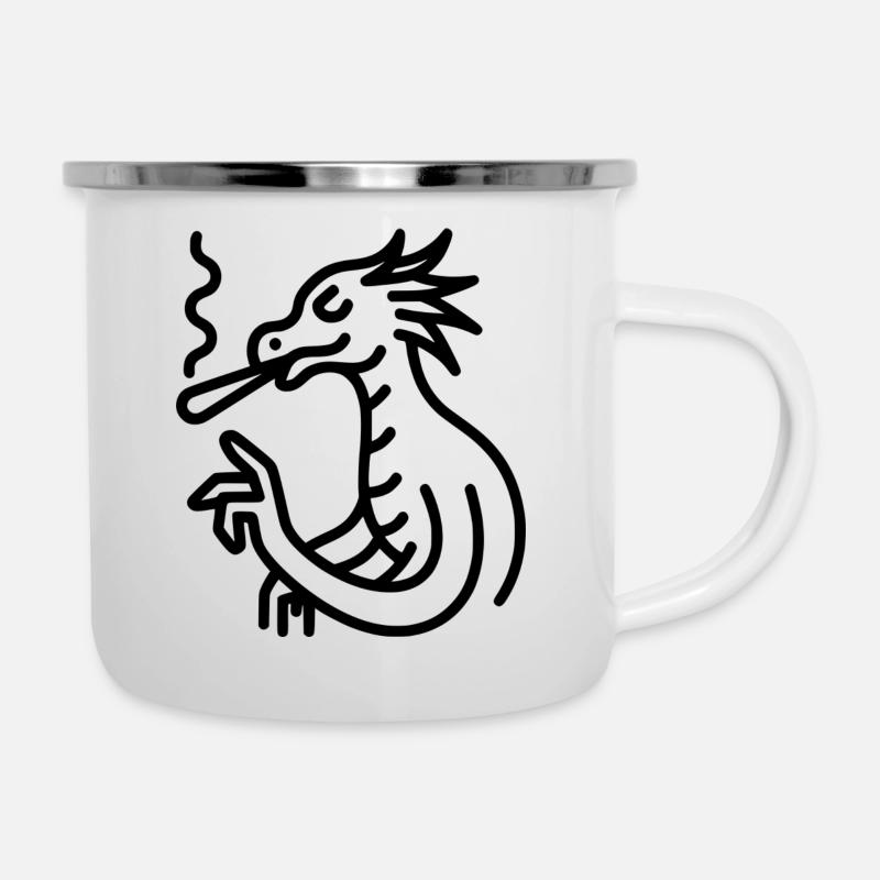 Smkoing Dragon (Dragon de Smkoing) - Tasse émaillée - blanc