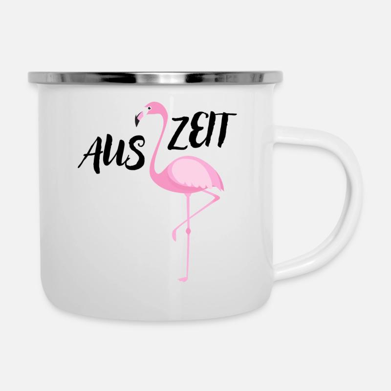 Auszeit - Emaille-Tasse - Weiß