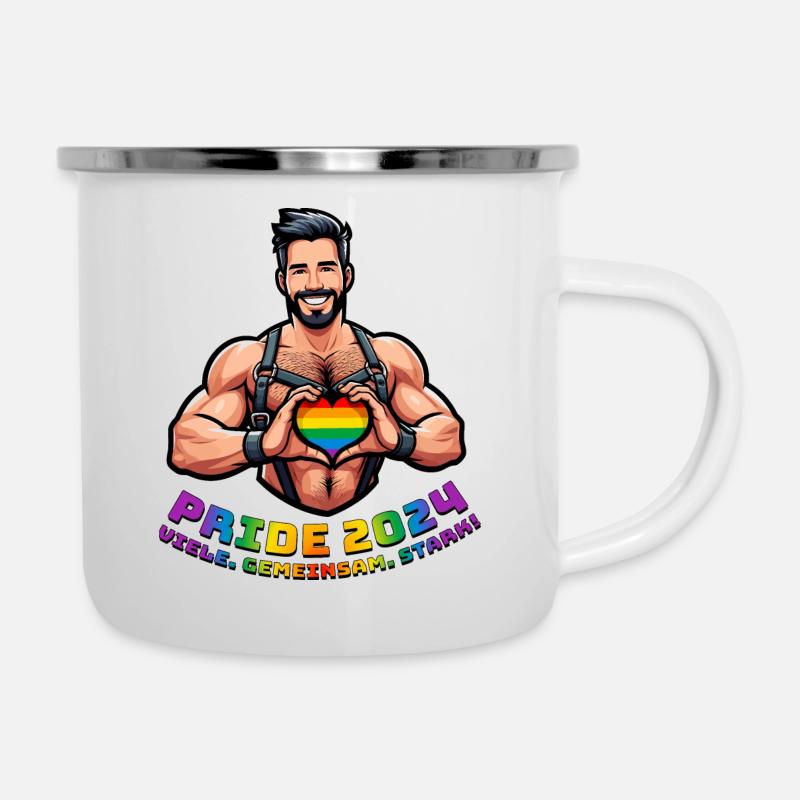 Pride 2024 - Beaucoup. Ensemble. Fort! - Tasse émaillée - blanc