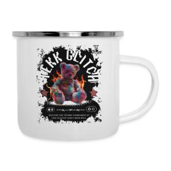 Tekk Glitch Teddy - Emaille-Tasse - Weiß - Rechts