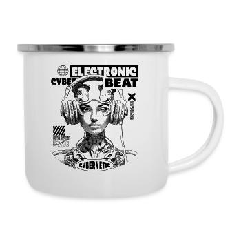 Futuristic DJ shirt – ideal for parties! - Camper Mug - white - Right