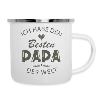 Bester Papa der Welt - Emaille-Tasse - Weiß - Rechts