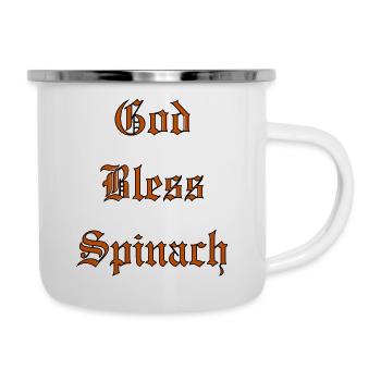 Que Dieu bénisse les épinards - Tasse émaillée - blanc - Droite
