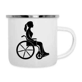 Wheelchair Woman - Camper Mug - white - Right