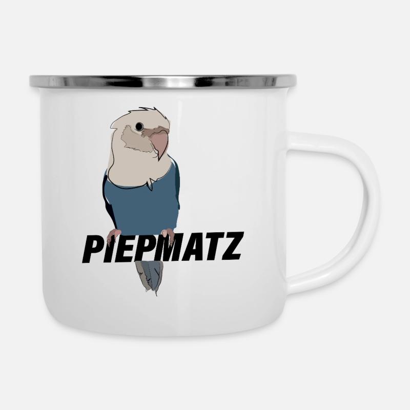 PIEPMATZ - Emaille-Tasse - Weiß