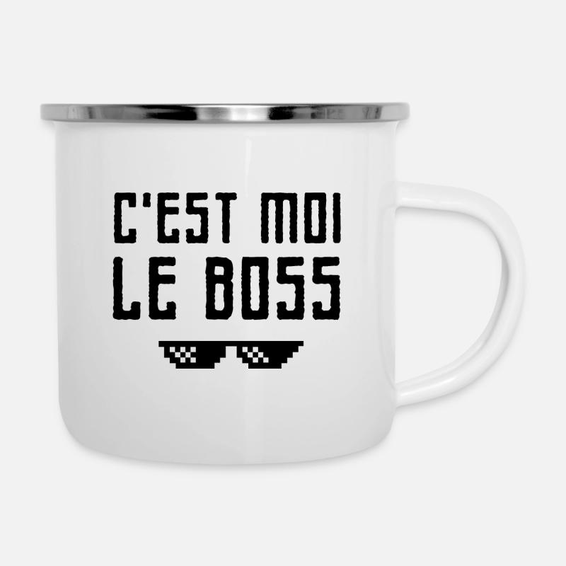 C'est moi le boss - Tasse émaillée - blanc