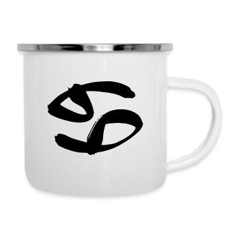 Krebs Tierkreiszeichen - Emaille-Tasse - Weiß - Rechts