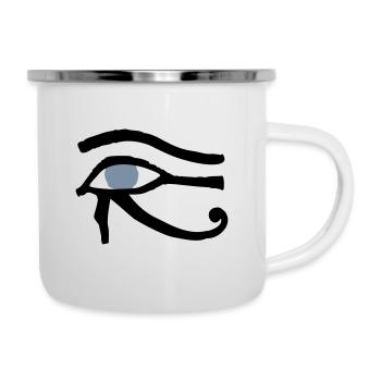 Auge des Horus - Emaille-Tasse - Weiß - Rechts