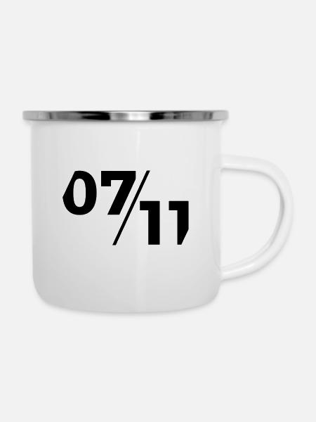 0711 schwarz - Emaille-Tasse - Weiß
