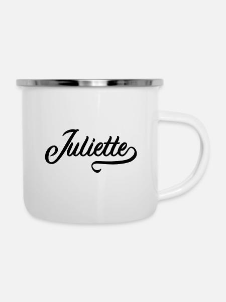 Juliette - Vorname - Emaille-Tasse - Weiß