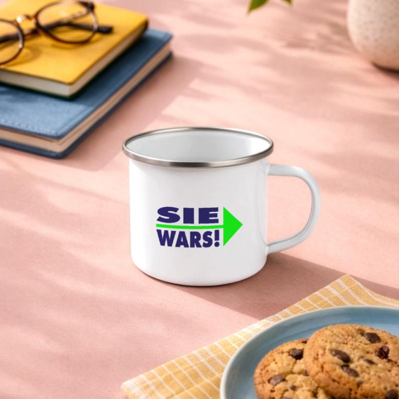 Sie wars! Partner- oder Partyshirt Emaille-Tasse