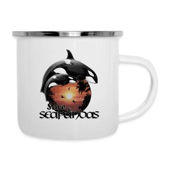 Orca Killerwale - Emaille-Tasse - Weiß - Rechts