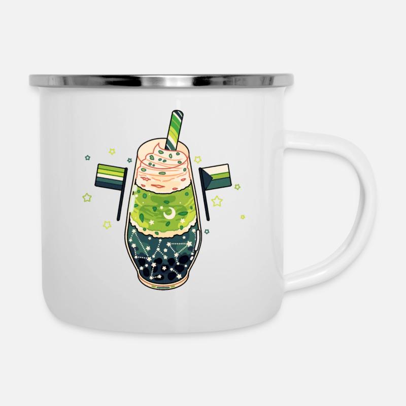 Boisson au citron vert - Tasse émaillée - blanc