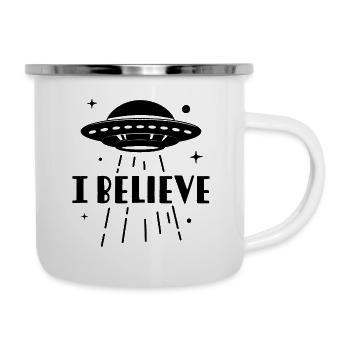 Ich glaube - Emaille-Tasse - Weiß - Rechts