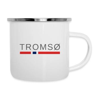 Tromsø Norwegen - Emaille-Tasse - Weiß - Rechts