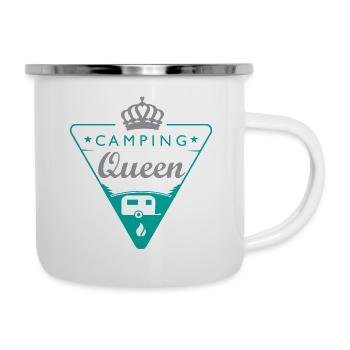 Camping-Shirt Queen - Emaille-Tasse - Weiß - Rechts