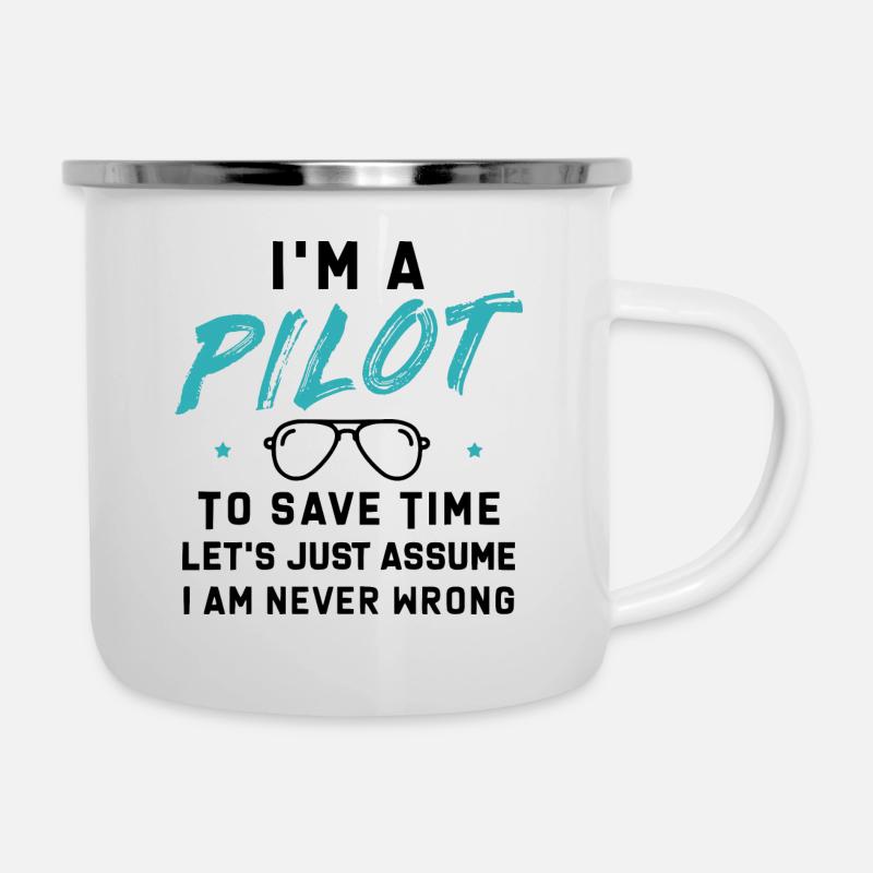 I am a Pilot - Tasse émaillée - blanc