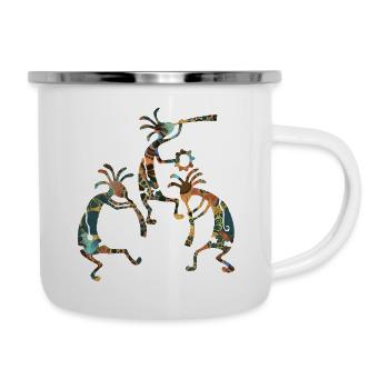 Native Americans - Kokopelli Musicans Trio 3 - Camper Mug - white - Right