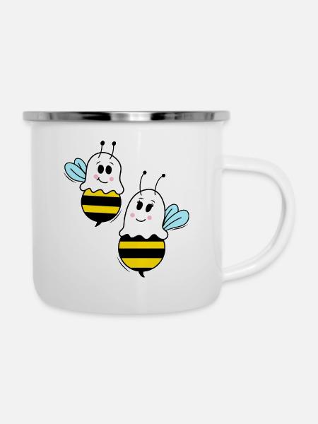 BOO-BEES - Emaille-Tasse - Weiß