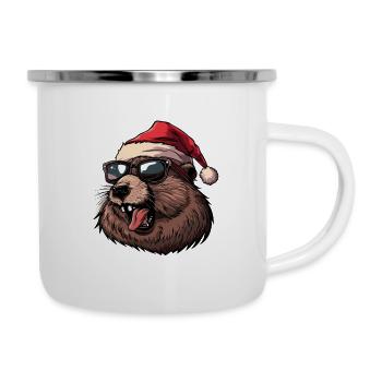 Beaver Christmas Funny - Camper Mug - white - Right