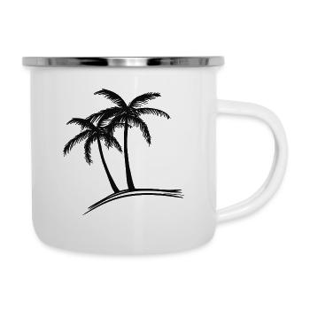 Palmiers - Tasse émaillée - blanc - Droite