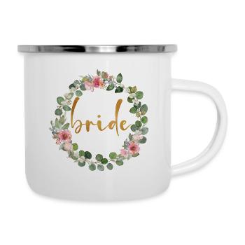 Wreath Team Bride can be personalized - Camper Mug - white - Right