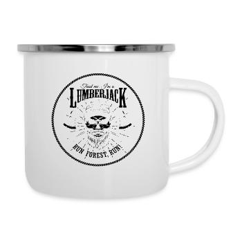 Holzfäller - Emaille-Tasse - Weiß - Rechts