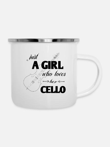 Cello - Emaille-Tasse - Weiß