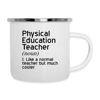 Sportlehrer - Emaille-Tasse - Weiß - Rechts