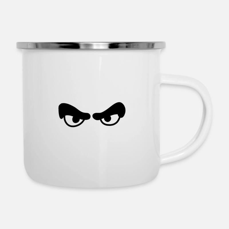 Bande dessinée yeux de dessin animé - Tasse émaillée - blanc