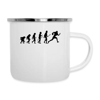 rugby evolution - Emaille-Tasse - Weiß - Rechts