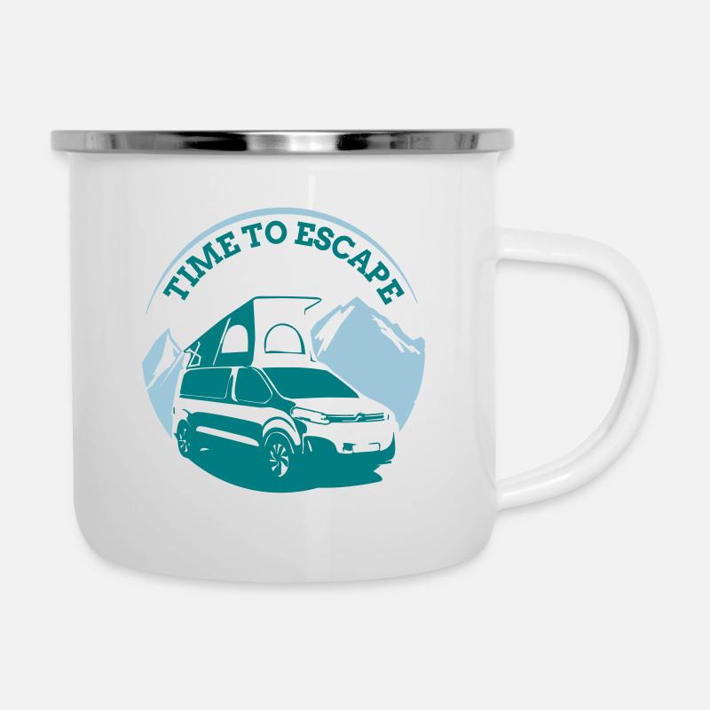 Time to Escape - Tasse émaillée - blanc