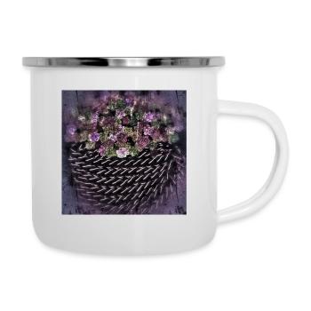 Rose - Emaille-Tasse - Weiß - Rechts