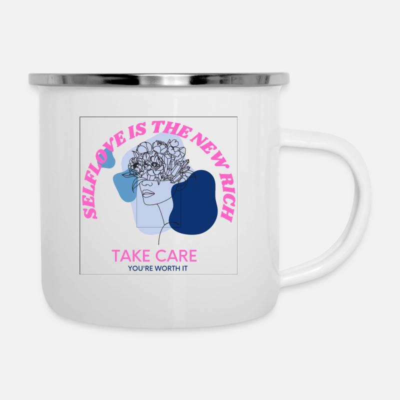 SELFLOVE BEST - Emaille-Tasse - Weiß