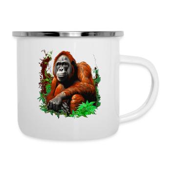 Les orangs-outans peuvent être heureux ou en colère - Tasse émaillée - blanc - Droite