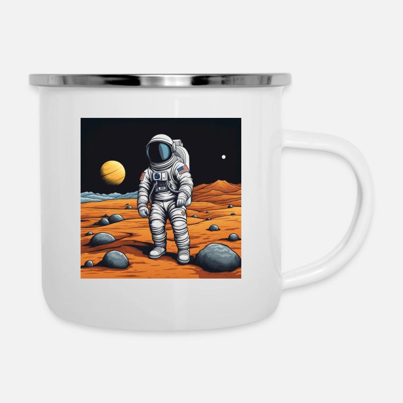 Astronaute sur une planète - Tasse émaillée - blanc