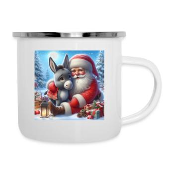 Saint-Nicolas avec un âne - Tasse émaillée - blanc - Droite