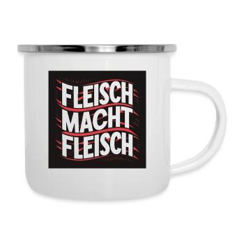 Fleisch macht Fleisch - Emaille-Tasse - Weiß - Rechts