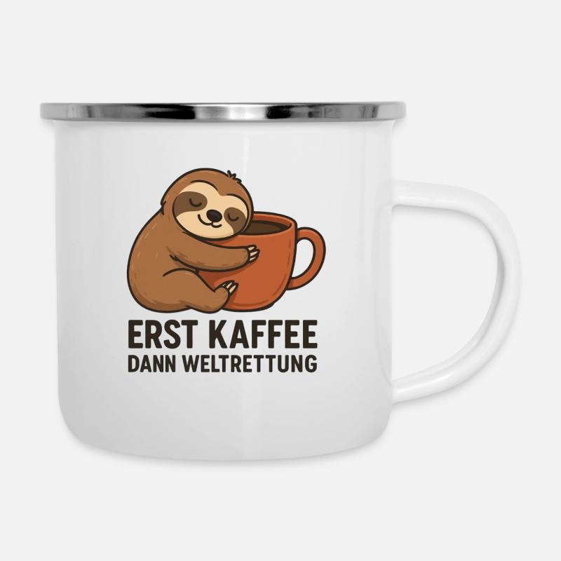 First coffee, then saving the world - Camper Mug - white