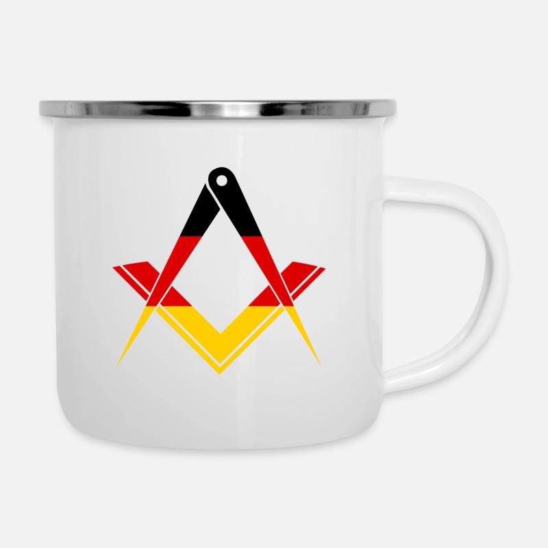 Freemason angles & compasses GERMANY - Camper Mug - white