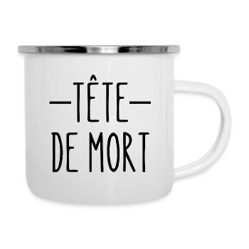 tête de mort - Tasse émaillée - blanc - Droite
