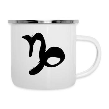 Steinbock Tierkreiszeichen - Emaille-Tasse - Weiß - Rechts