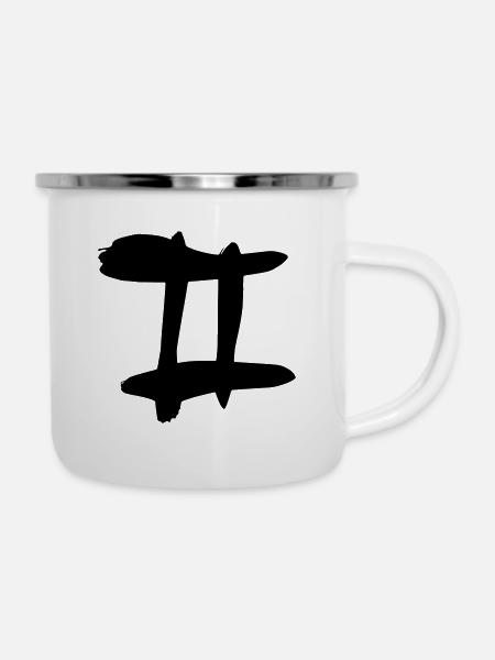 Tierkreis Zwillinge - Emaille-Tasse - Weiß