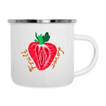 Fruit Lover - Emaille-Tasse - Weiß - Rechts