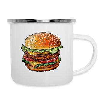 Burger - Tasse émaillée - blanc - Droite