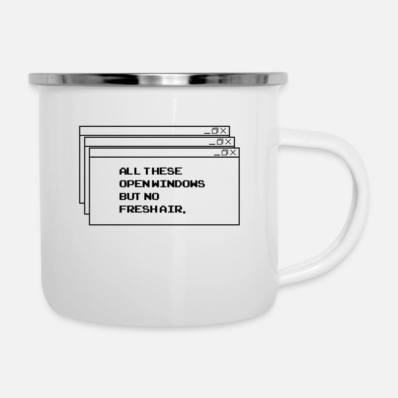 All These open Windows - Emaille-Tasse - Weiß